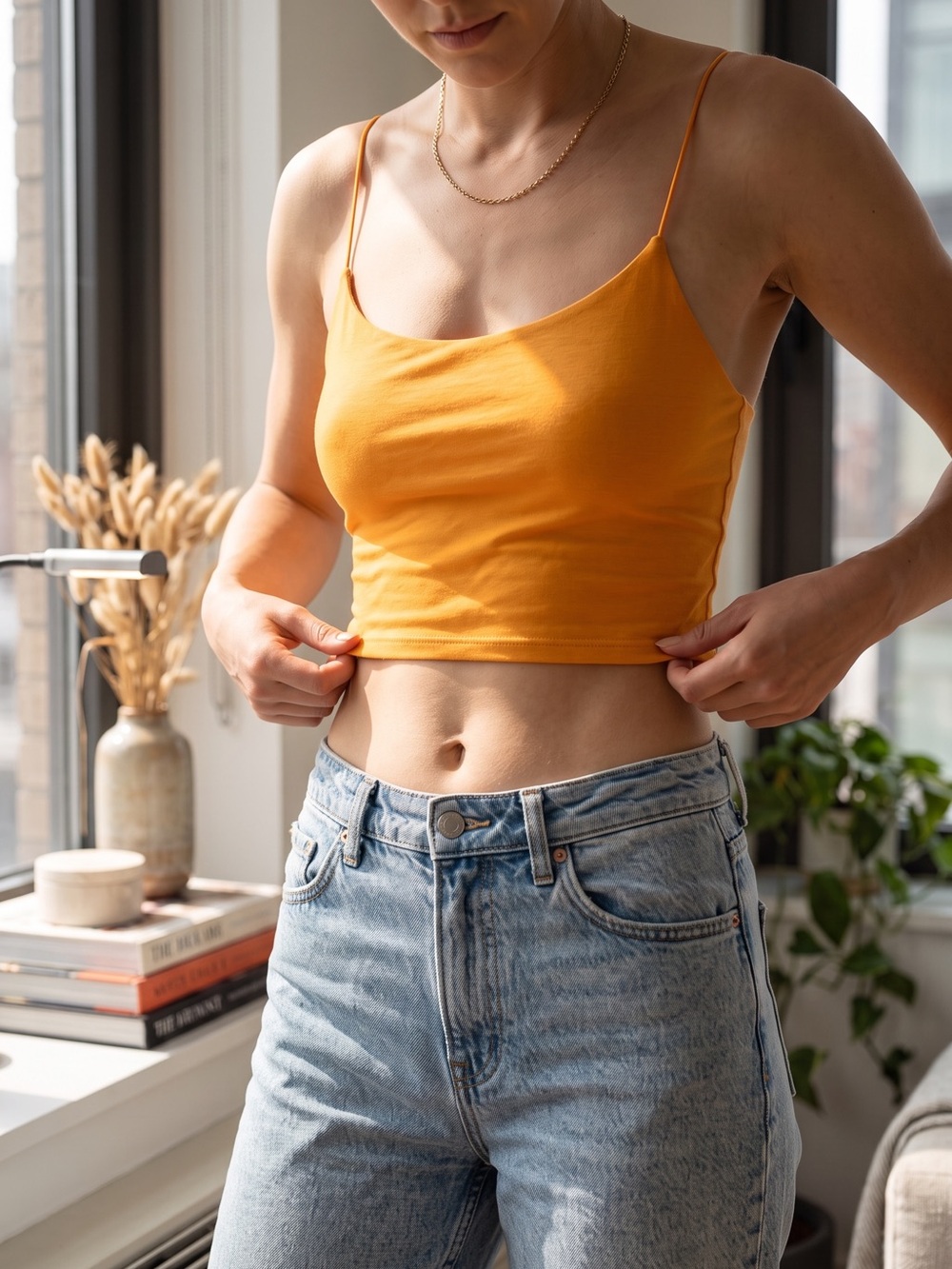 Garage Orange Cropped Tank Top